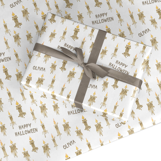 Halloween Creepy Candles Custom Custom Wrapping Paper