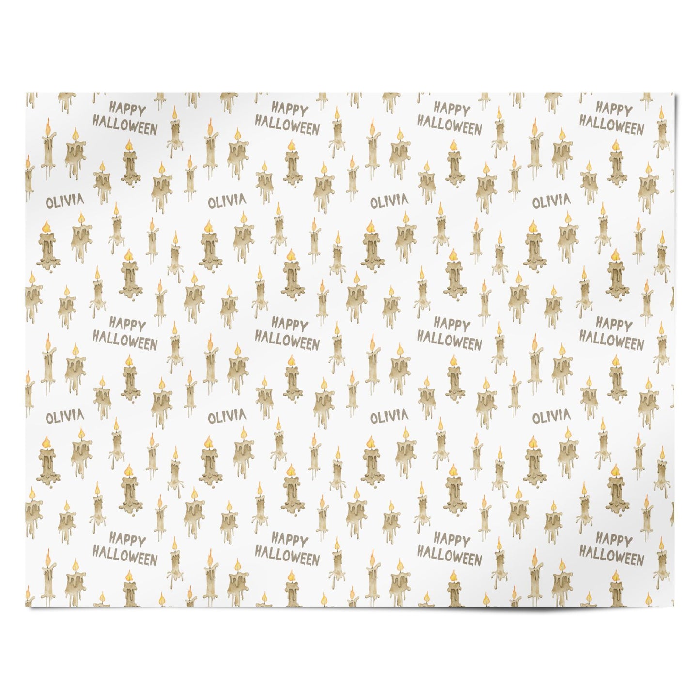 Halloween Creepy Candles Custom Personalised Wrapping Paper Alternative