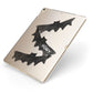 Halloween Custom Black Bats Apple iPad Case on Gold iPad Side View