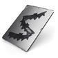 Halloween Custom Black Bats Apple iPad Case on Grey iPad Side View