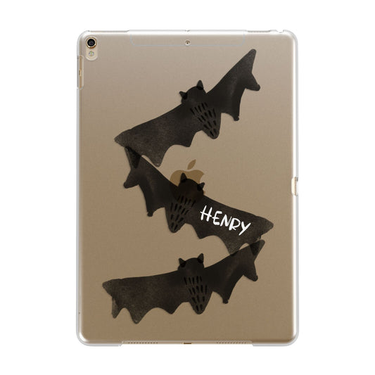 Halloween Custom Black Bats Apple iPad Gold Case