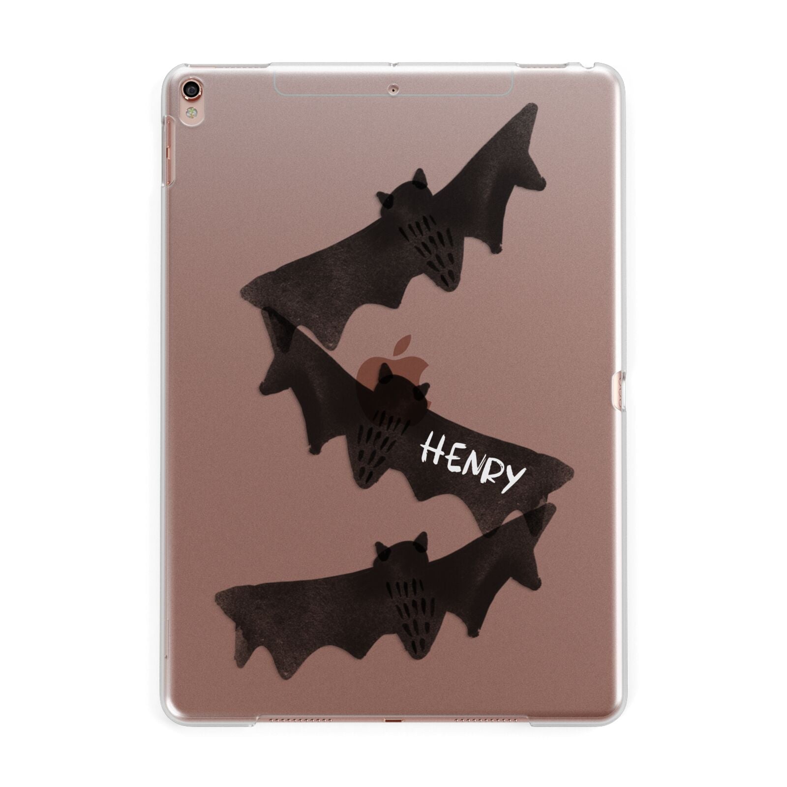 Halloween Custom Black Bats Apple iPad Rose Gold Case