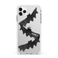 Halloween Custom Black Bats Apple iPhone 11 Pro Max in Silver with White Impact Case