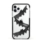 Halloween Custom Black Bats Apple iPhone 11 Pro in Silver with Black Impact Case