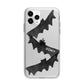 Halloween Custom Black Bats Apple iPhone 11 Pro in Silver with Bumper Case