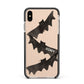 Halloween Custom Black Bats Apple iPhone Xs Max Impact Case Black Edge on Gold Phone