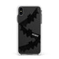 Halloween Custom Black Bats Apple iPhone Xs Max Impact Case White Edge on Black Phone