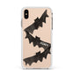 Halloween Custom Black Bats Apple iPhone Xs Max Impact Case White Edge on Gold Phone
