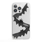 Halloween Custom Black Bats iPhone 13 Pro Clear Bumper Case