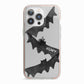 Halloween Custom Black Bats iPhone 13 Pro TPU Impact Case with Pink Edges