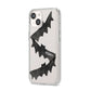 Halloween Custom Black Bats iPhone 14 Clear Tough Case Starlight Angled Image