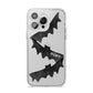Halloween Custom Black Bats iPhone 14 Pro Max Clear Tough Case Silver