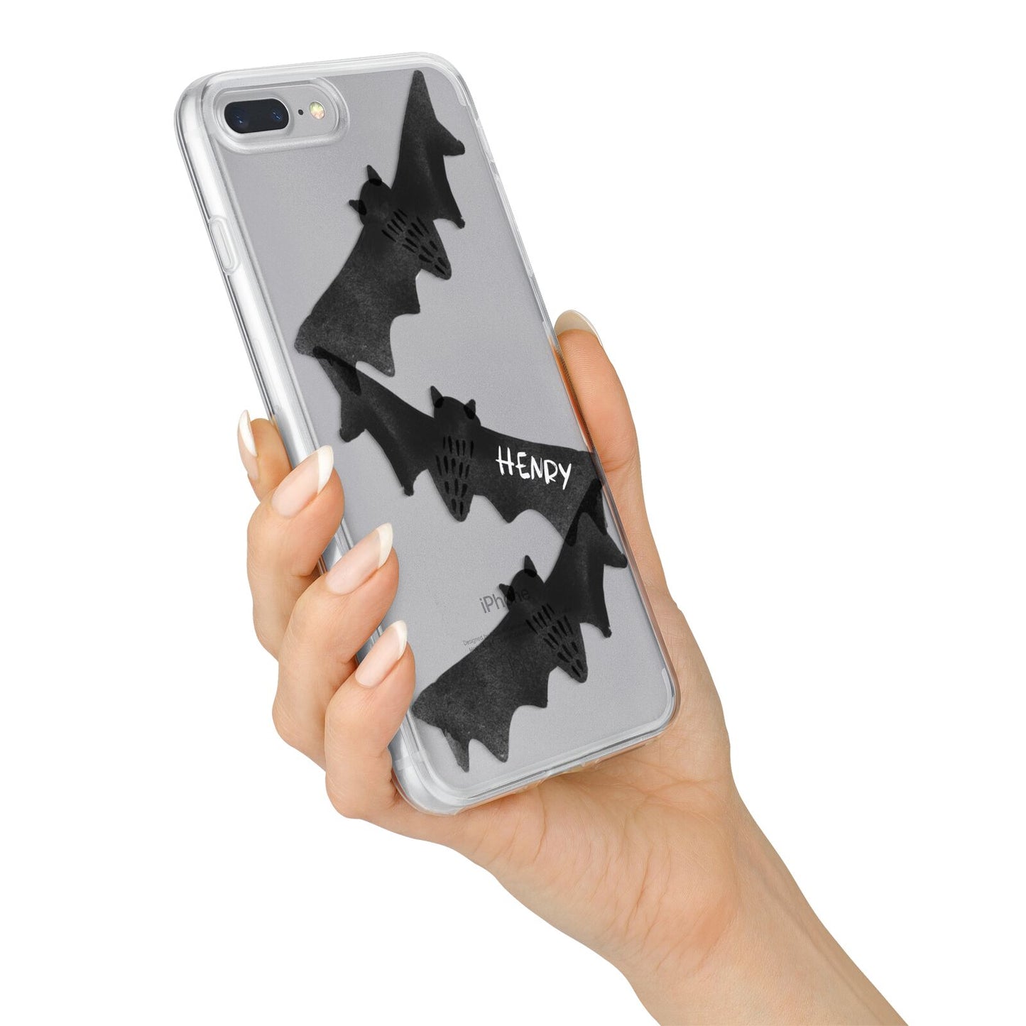 Halloween Custom Black Bats iPhone 7 Plus Bumper Case on Silver iPhone Alternative Image