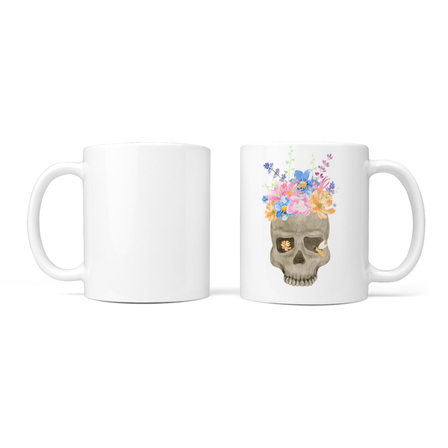 Halloween Flower Skull 10oz Mug Alternative Image 3
