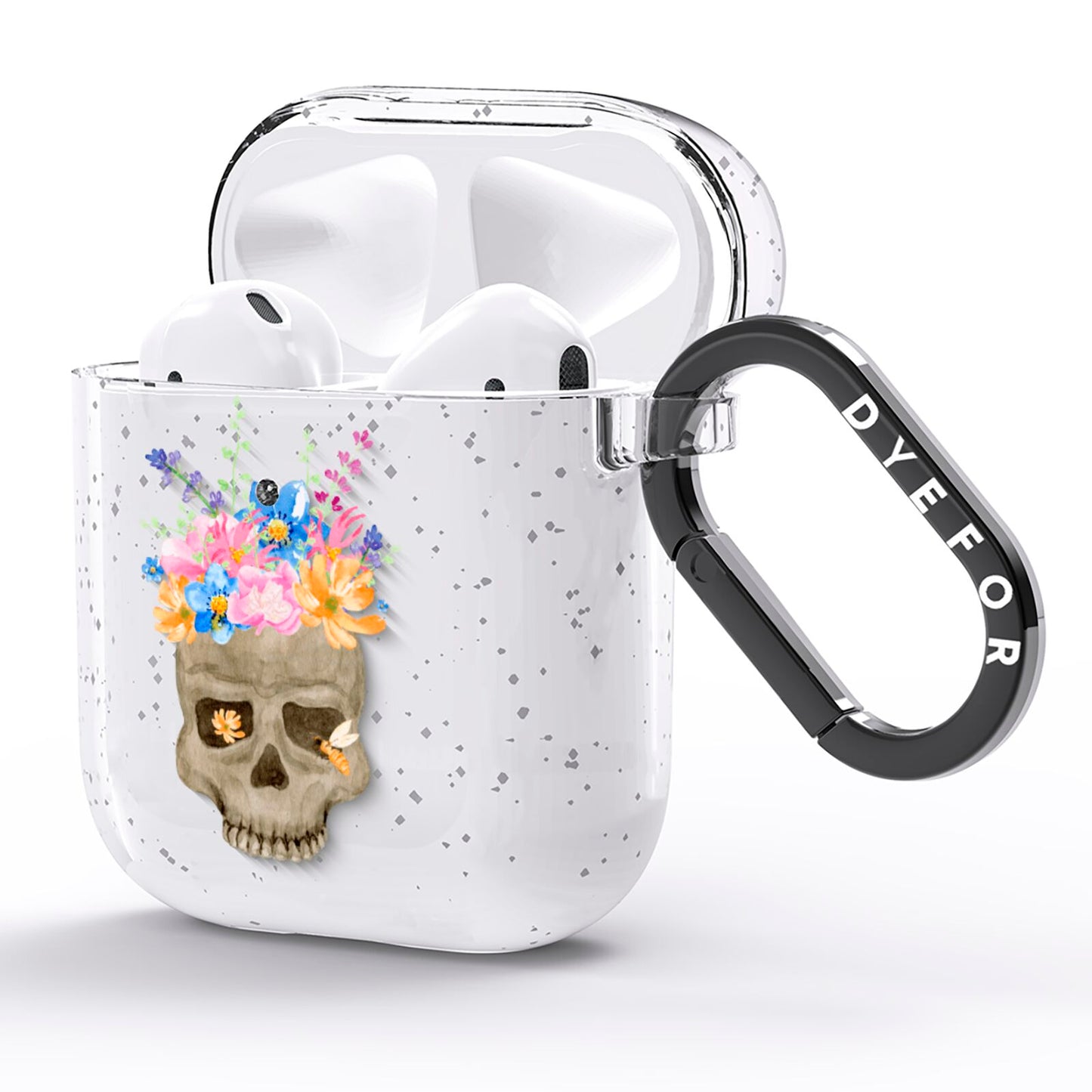Halloween Flower Skull AirPods Glitter Case Side Image