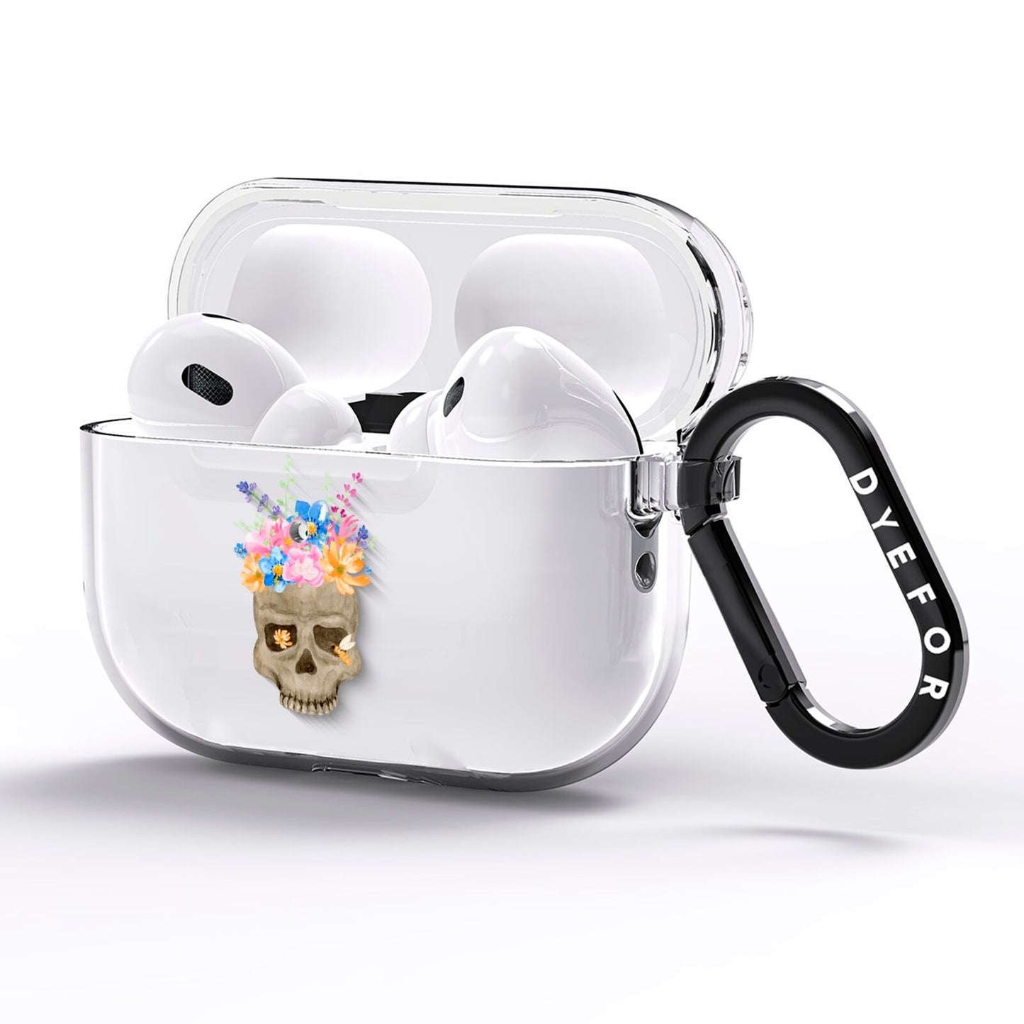 Halloween Flower Skull AirPods Pro Clear Case Side Image