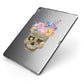 Halloween Flower Skull Apple iPad Case on Grey iPad Side View