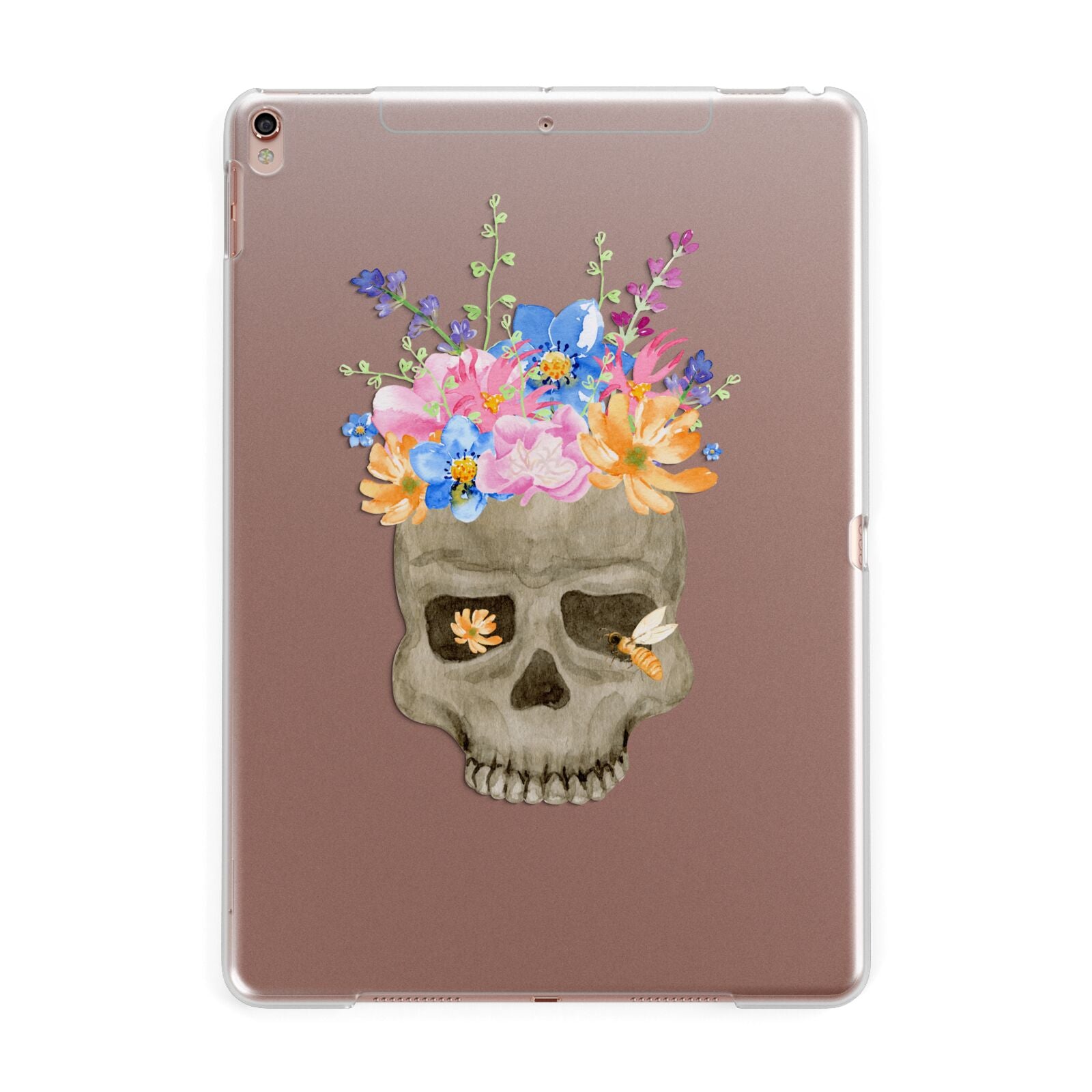 Halloween Flower Skull Apple iPad Rose Gold Case