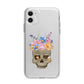 Halloween Flower Skull Apple iPhone 11 in White with Bumper Case