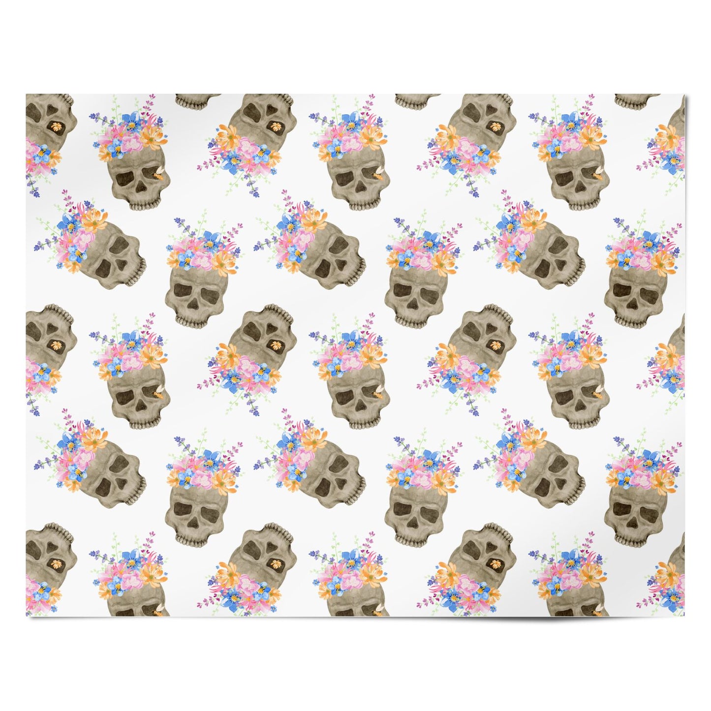 Halloween Flower Skull Personalised Wrapping Paper Alternative