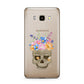 Halloween Flower Skull Samsung Galaxy J7 2016 Case on gold phone