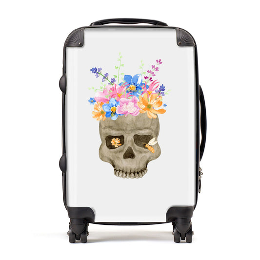 Halloween Flower Skull Suitcase