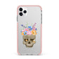 Halloween Flower Skull iPhone 11 Pro Max Impact Pink Edge Case