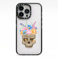 Halloween Flower Skull iPhone 13 Pro Black Impact Case on Silver phone