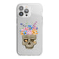 Halloween Flower Skull iPhone 13 Pro Max TPU Impact Case with White Edges