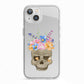 Halloween Flower Skull iPhone 13 TPU Impact Case with White Edges