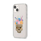 Halloween Flower Skull iPhone 14 Clear Tough Case Starlight Angled Image