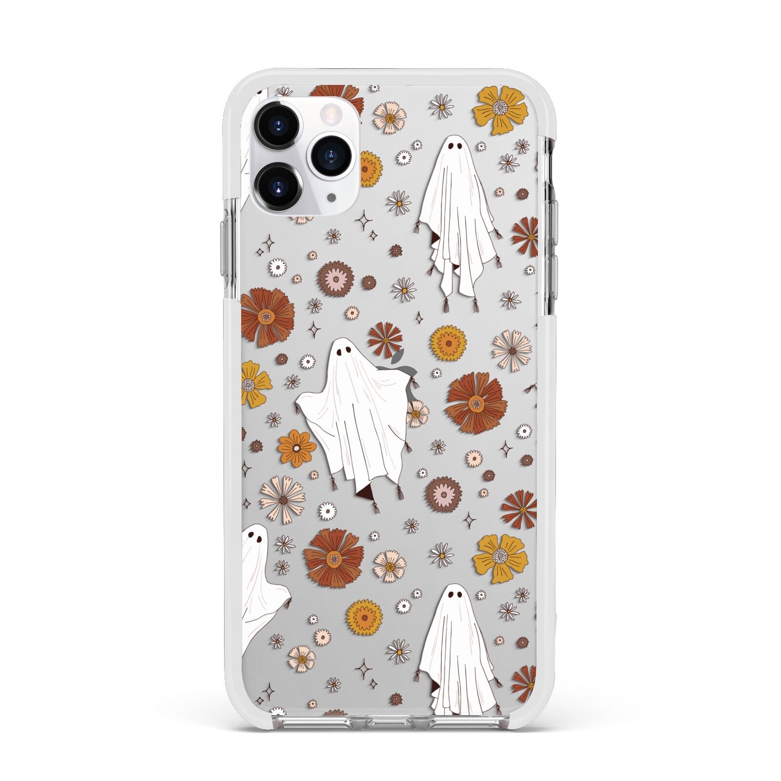 Halloween Ghost Apple iPhone 11 Pro Max in Silver with White Impact Case