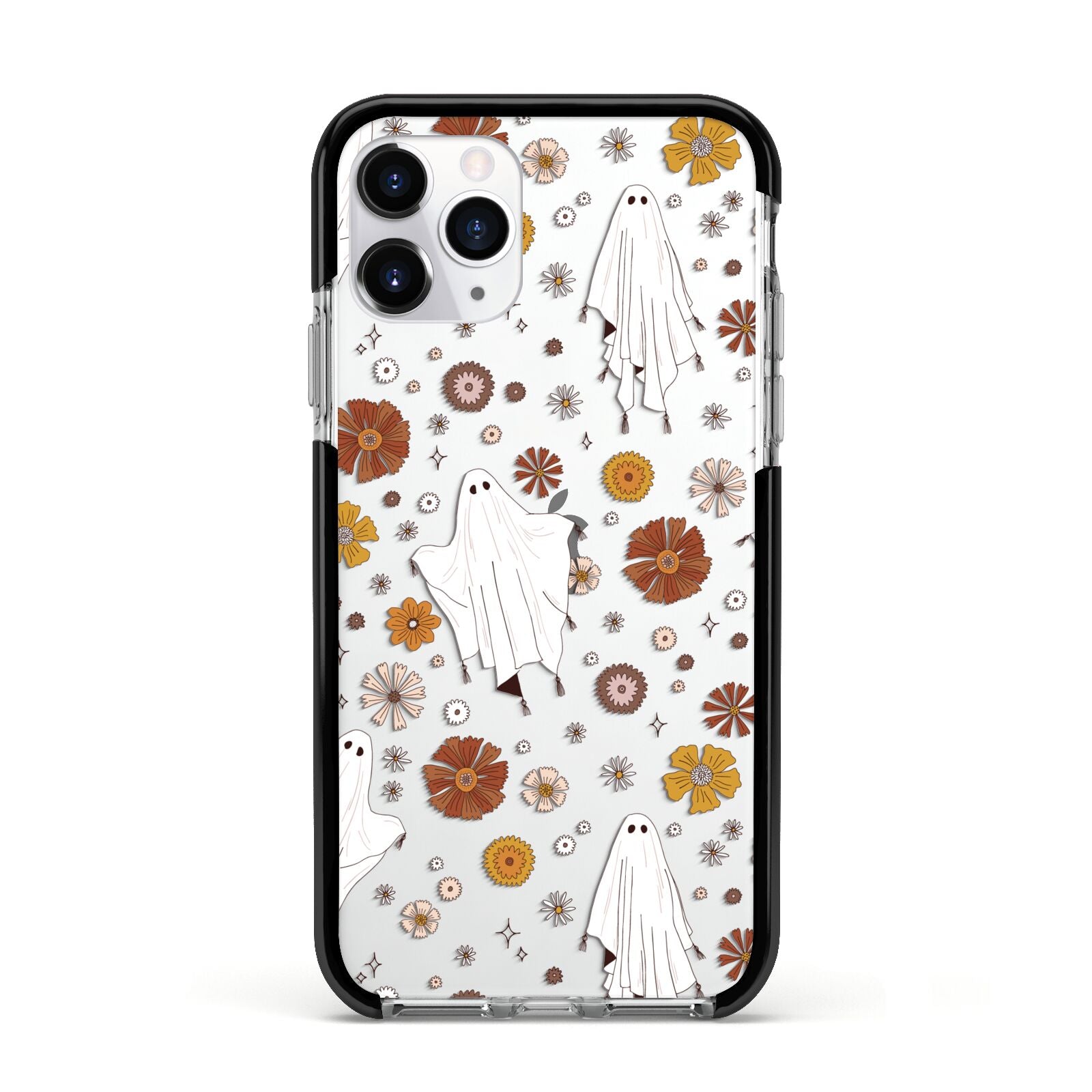 Halloween Ghost Apple iPhone 11 Pro in Silver with Black Impact Case
