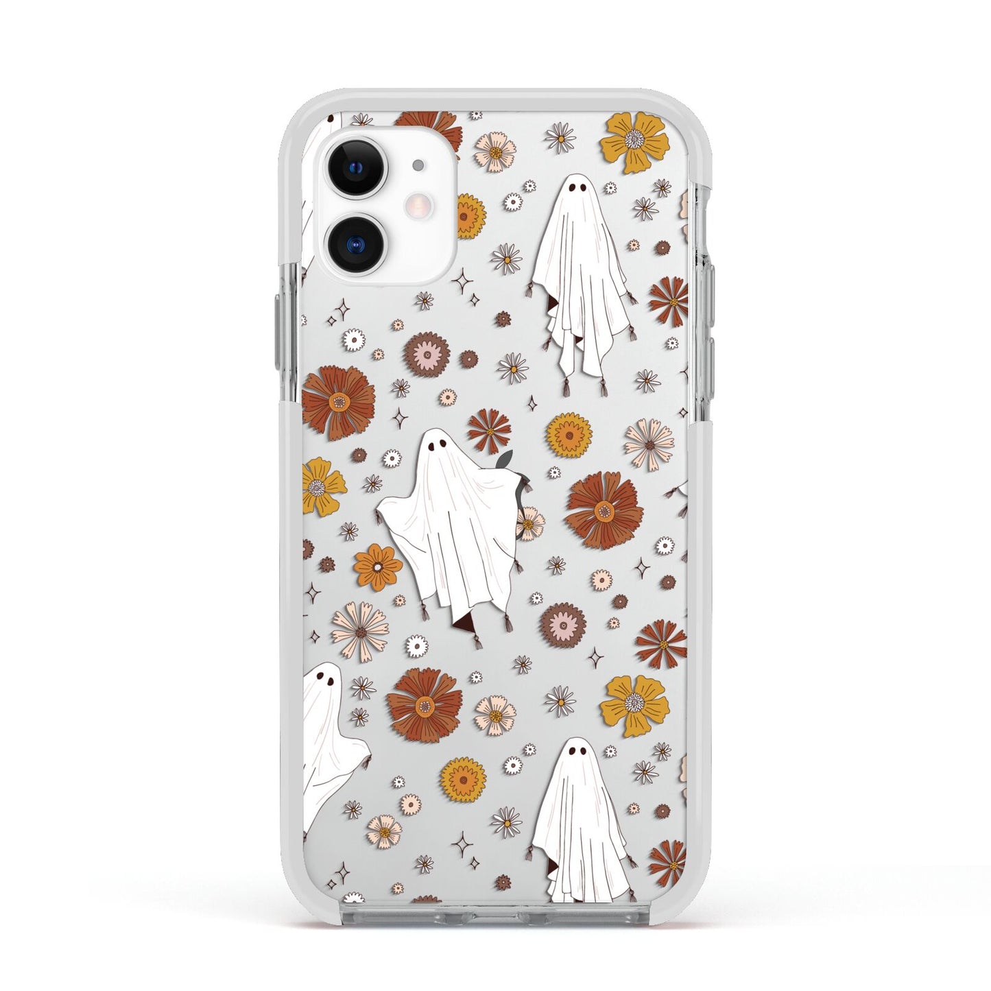 Halloween Ghost Apple iPhone 11 in White with White Impact Case