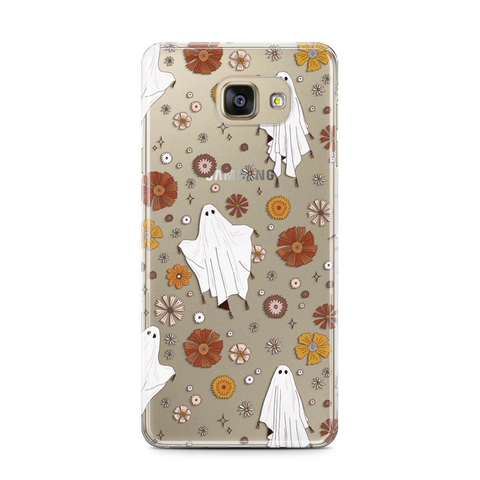Halloween Ghost Samsung Galaxy A7 2016 Case on gold phone