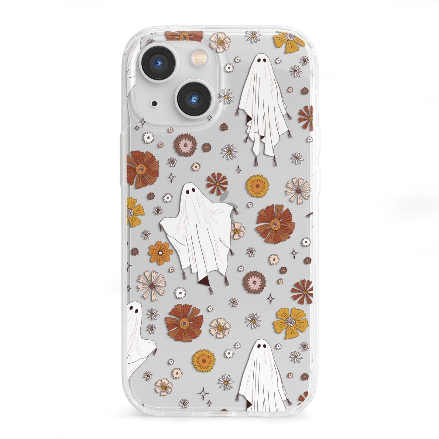 Halloween Ghost iPhone 13 Mini Clear Bumper Case