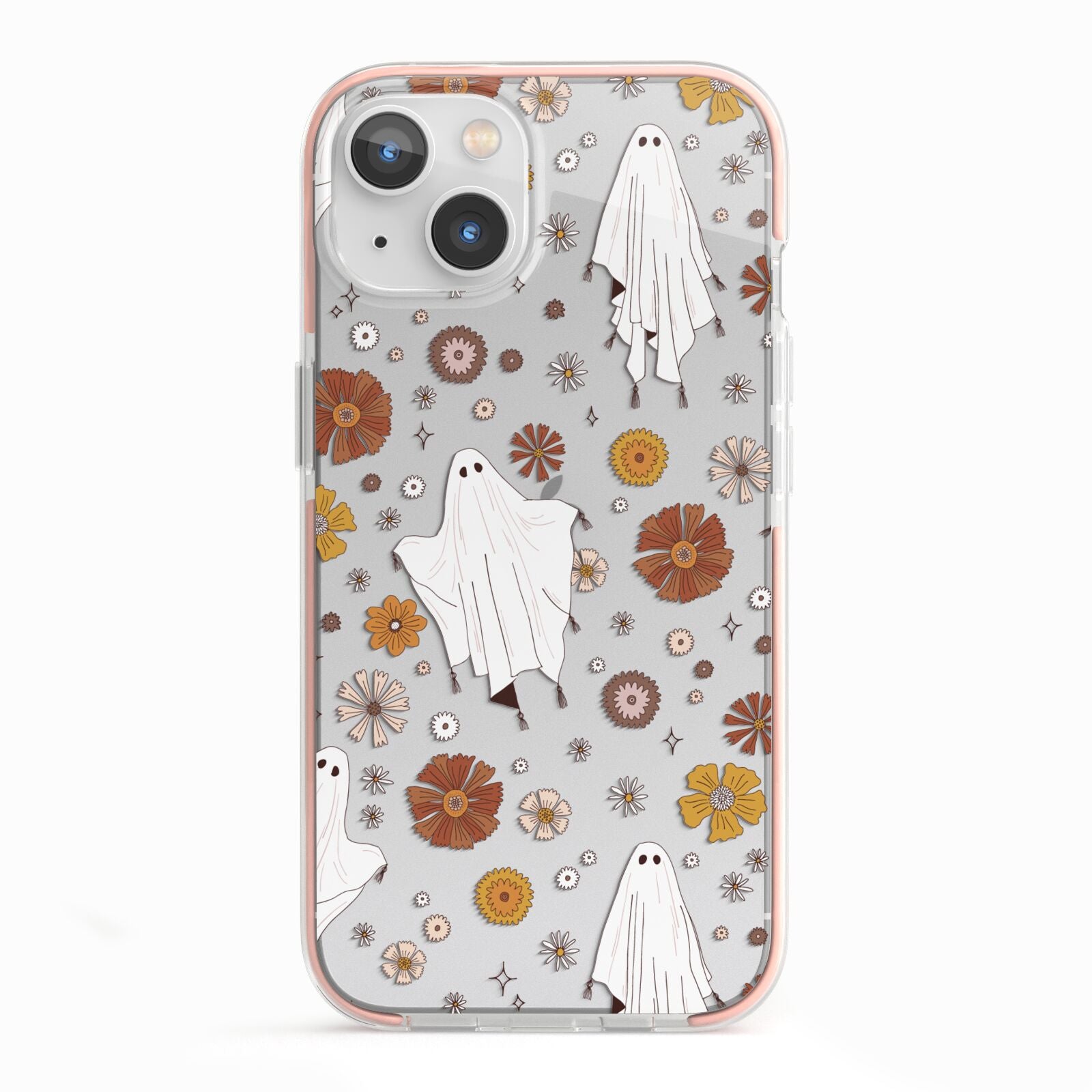 Halloween Ghost iPhone 13 TPU Impact Case with Pink Edges