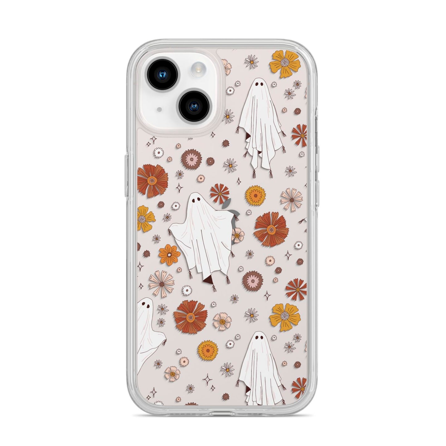 Halloween Ghost iPhone 14 Clear Tough Case Starlight