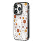 Halloween Ghost iPhone 14 Pro Black Impact Case Side Angle on Silver phone