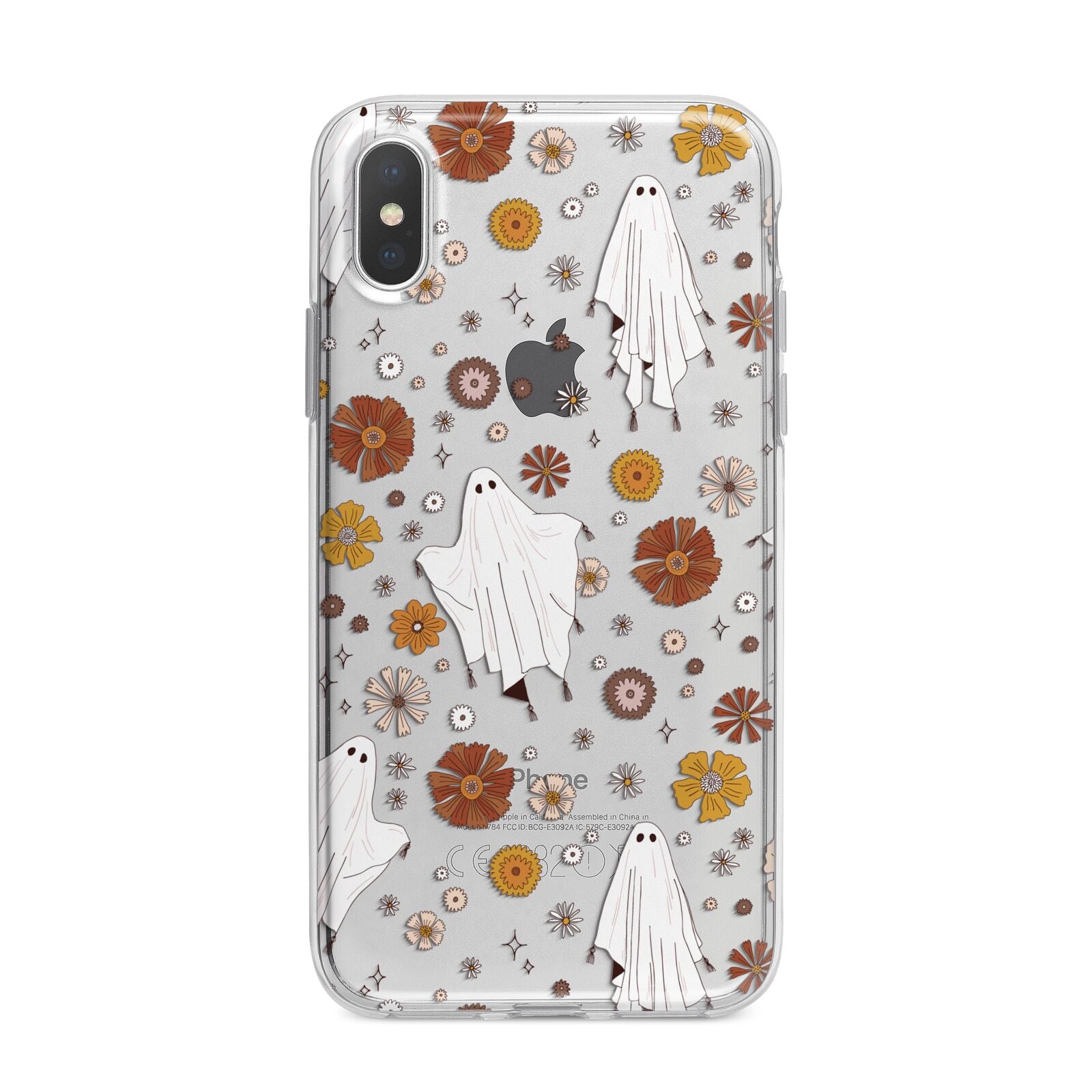 Halloween Ghost iPhone X Bumper Case on Silver iPhone Alternative Image 1