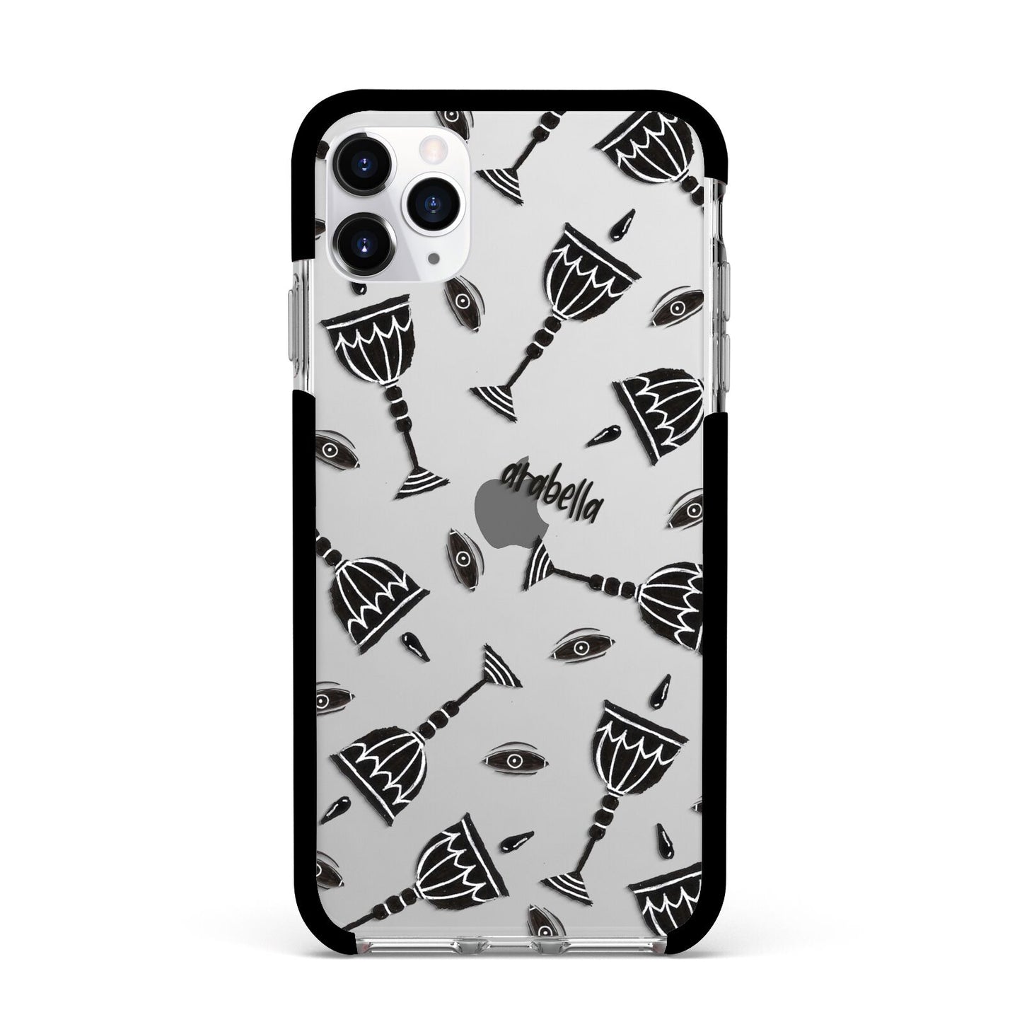 Halloween Goblet Apple iPhone 11 Pro Max in Silver with Black Impact Case