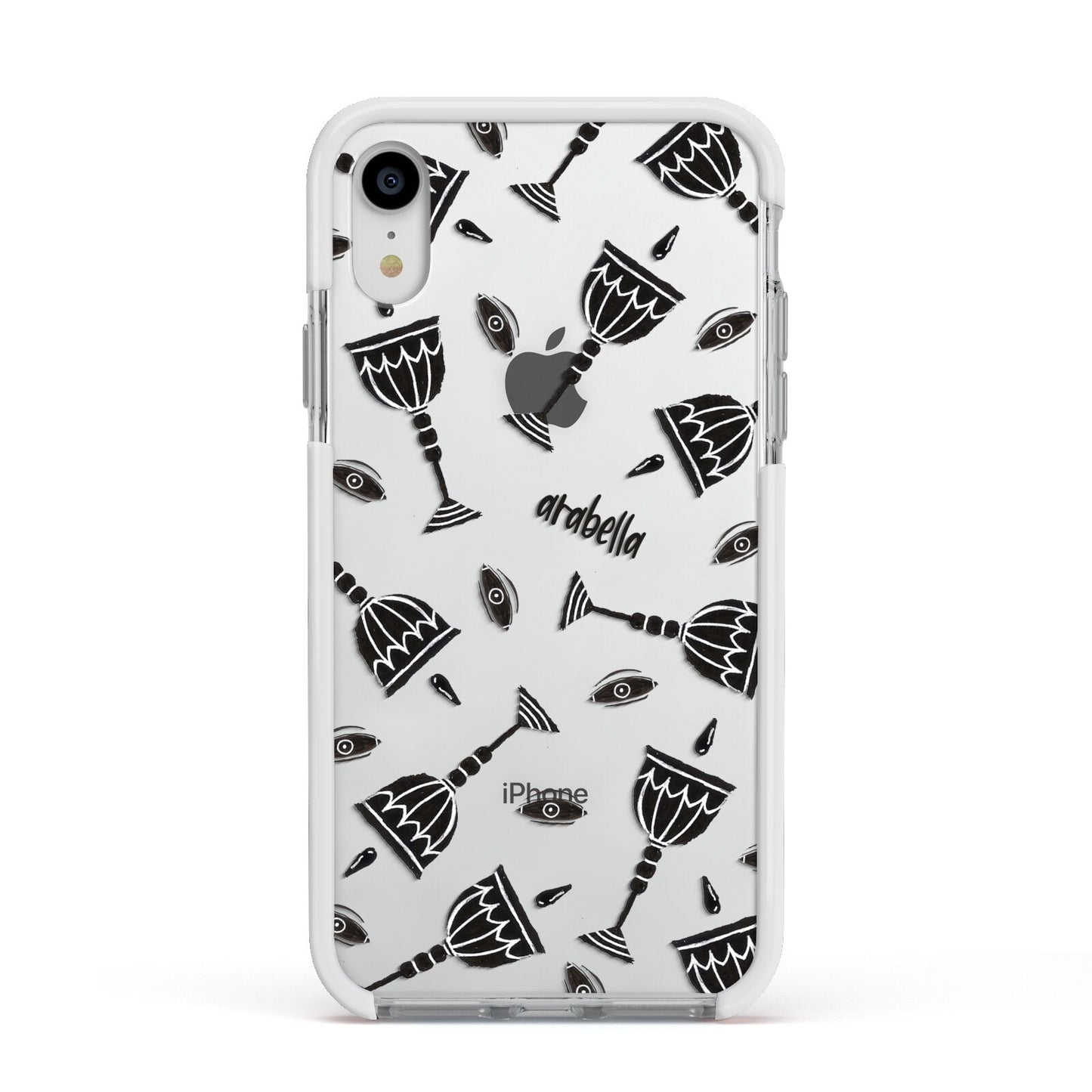 Halloween Goblet Apple iPhone XR Impact Case White Edge on Silver Phone