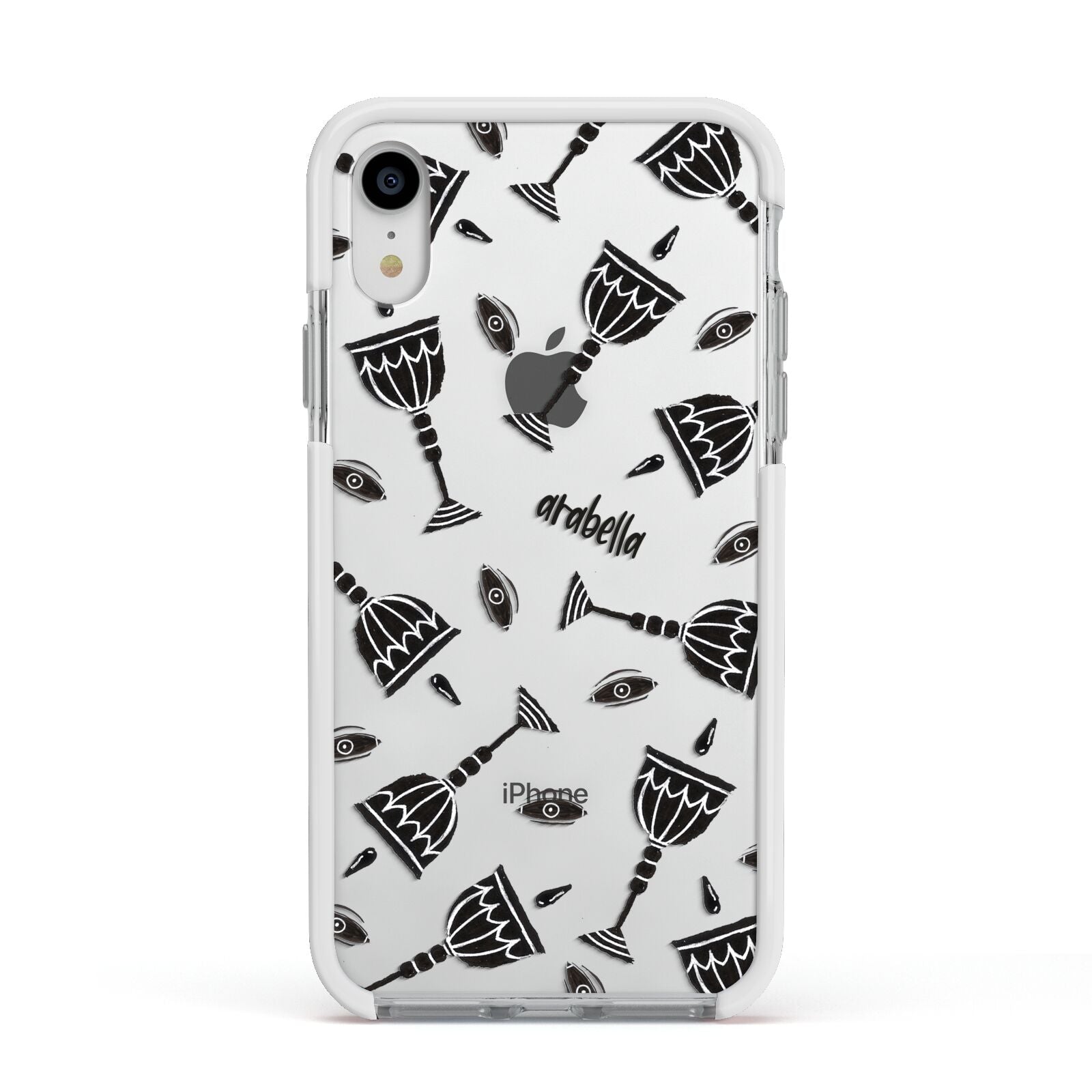 Halloween Goblet Apple iPhone XR Impact Case White Edge on Silver Phone