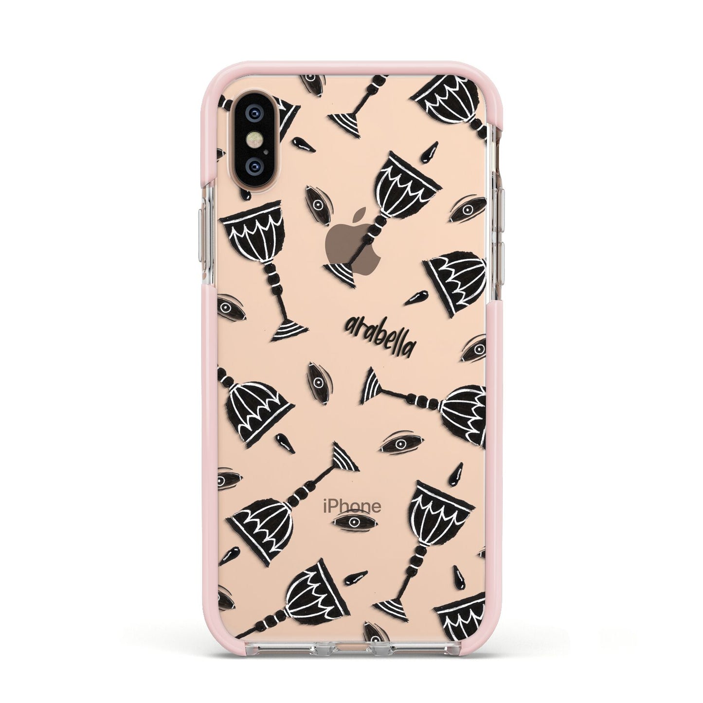 Halloween Goblet Apple iPhone Xs Impact Case Pink Edge on Gold Phone