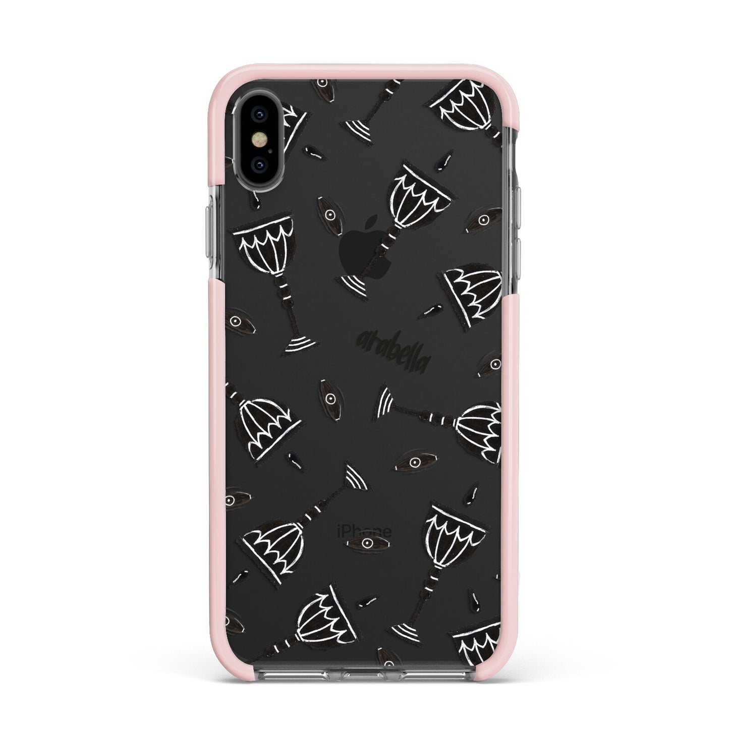 Halloween Goblet Apple iPhone Xs Max Impact Case Pink Edge on Black Phone