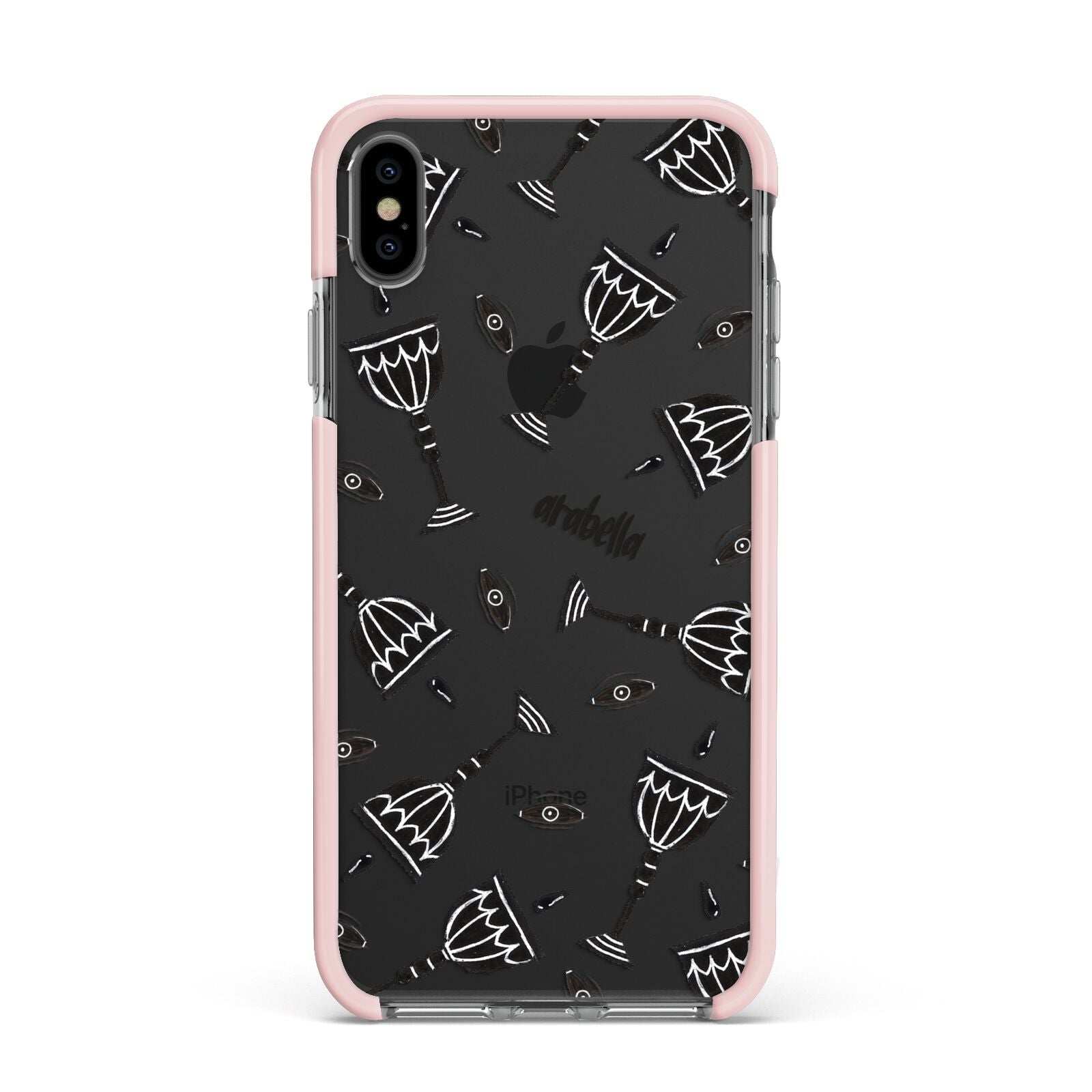 Halloween Goblet Apple iPhone Xs Max Impact Case Pink Edge on Black Phone