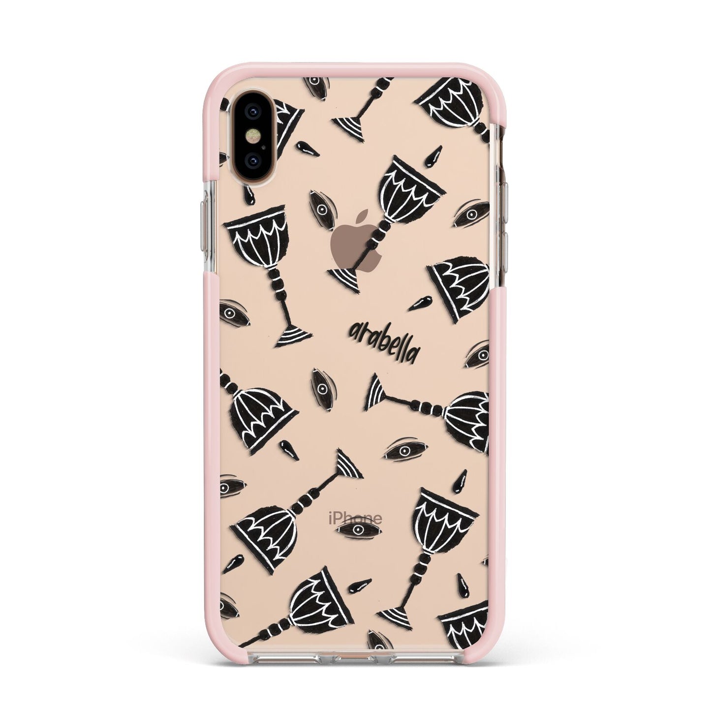 Halloween Goblet Apple iPhone Xs Max Impact Case Pink Edge on Gold Phone