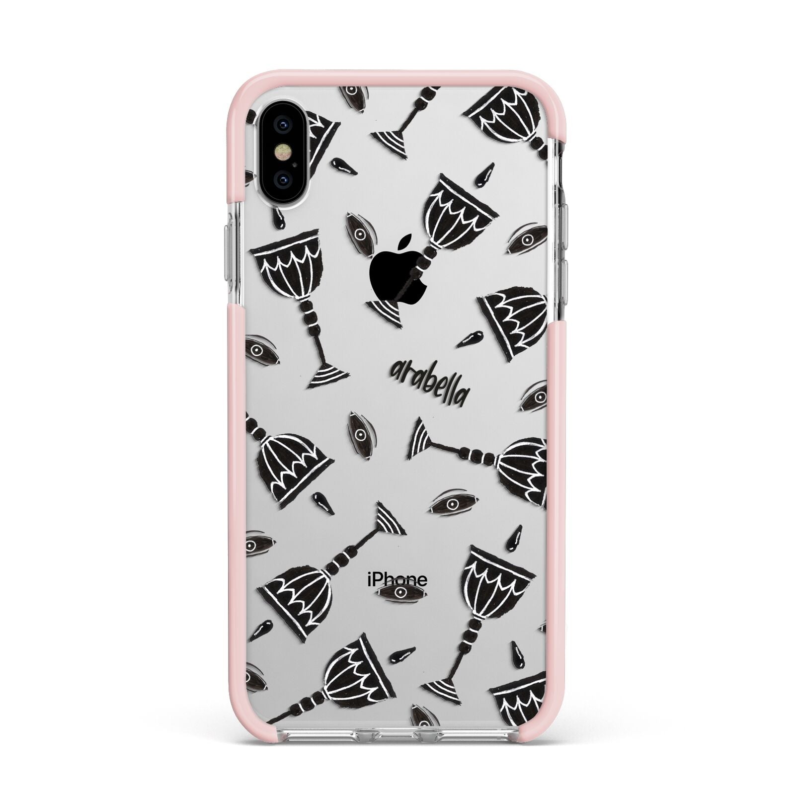 Halloween Goblet Apple iPhone Xs Max Impact Case Pink Edge on Silver Phone