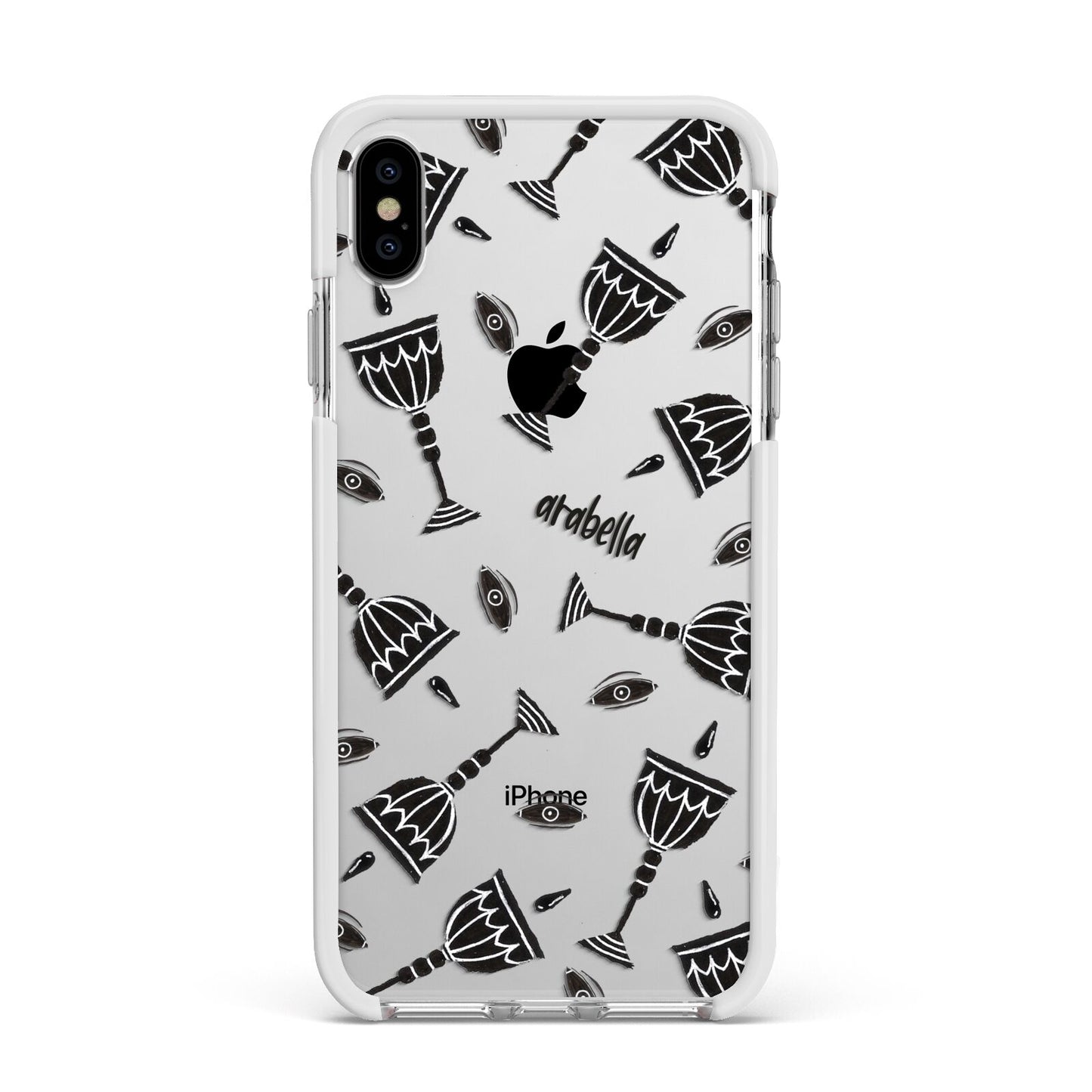 Halloween Goblet Apple iPhone Xs Max Impact Case White Edge on Silver Phone