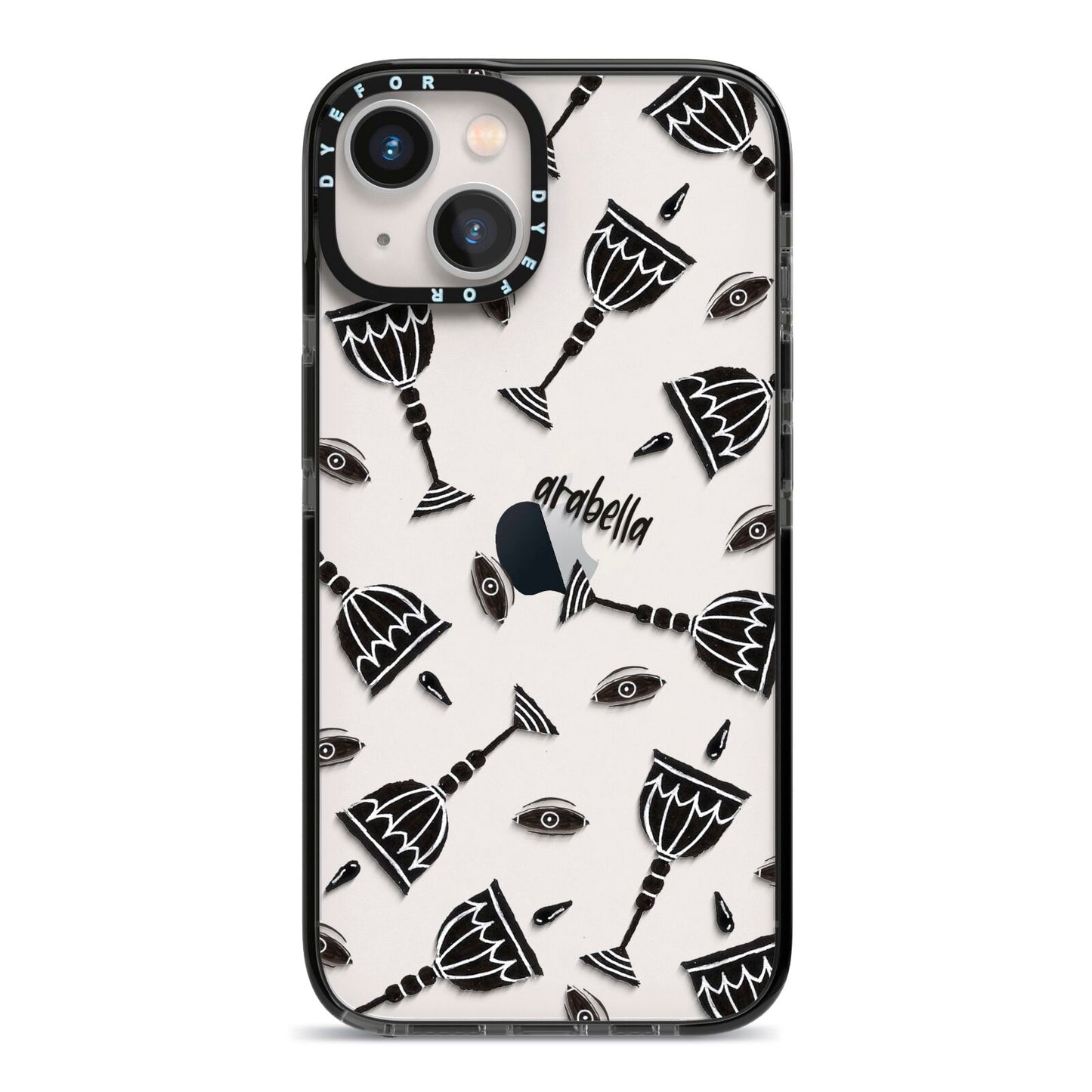 Halloween Goblet iPhone 13 Black Impact Case on Silver phone